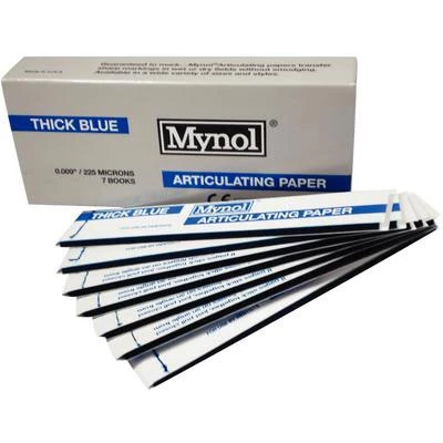 Mynol Articulating Papers - Thick Blue .0090"/225 Microns Impregnated Papers