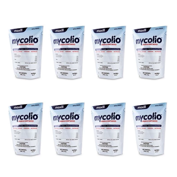 mycolio 6" x 7" Салфетки для дезинфекции, 160 штук в упаковке, коробка из 8 упаковок