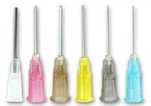Appli-Vac 20 ga Yellow Needle Tips, 3/4" Blunt-End, Bendable. Endo / Perio