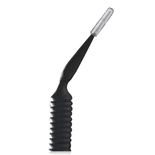 Microbrush X Extended, aplicadores extra delgados, negros, 100/paquete, flexibles hasta 90 grados.