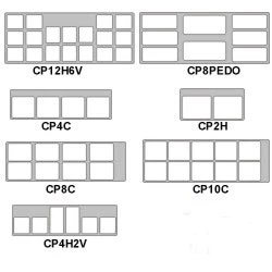 Pac-Dent Clear vinyl pocket window X-Ray film mount, 1 row of 2 vertical and 4