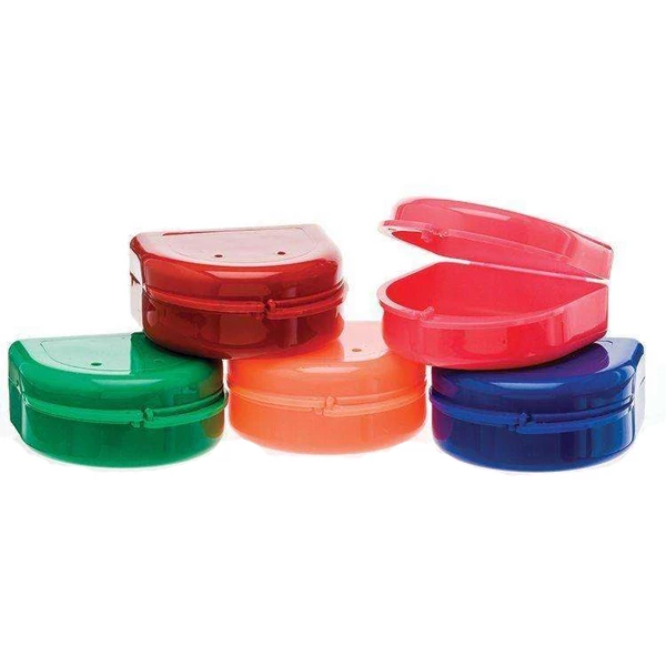 Cajas de retenedores ortodónticos Bo-Box, colores surtidos, bolsa de 100 cajas.