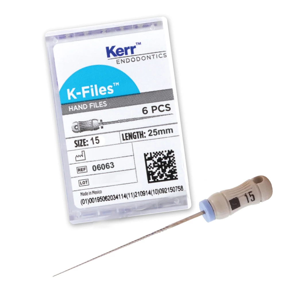 Kerr Endodoncia K-Files 25mm #15 6/Caja.