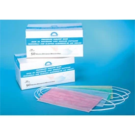 Mascarilla facial Horizon con orejeras - Amarilla, 3 capas, no tejida. Alta filtración.