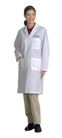 Bata de laboratorio Fashion Seal para mujeres, tradición, blanca, talla 18; longitud de 39 1/2", con botones.