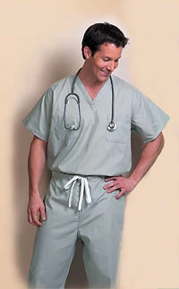 Camisa de scrubs Fashion Seal Gris Perla XX-Large, reversible 50/50 Poliéster/Algodón.