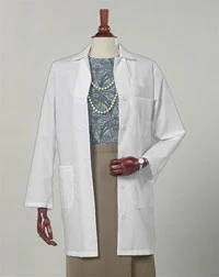 Bata de laboratorio para mujeres Fashion Seal, talla XXX-Large, blanca, 34 1/2" de largo, con bolsillo en el lado izquierdo del pecho.