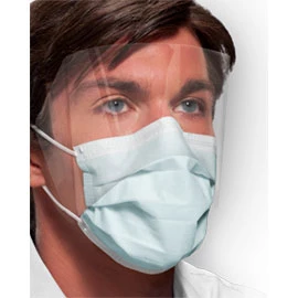 Mascarillas Isofluid FogFree con lazo para la oreja y escudo - TURQUESA 25/unidad. Sin empañamiento. A prueba de fluidos.