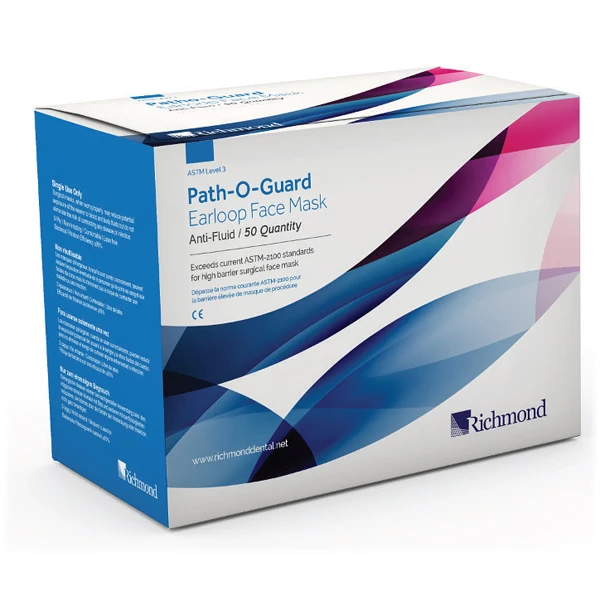 Richmond Ear-loop Face Mask - Pink. Anti-Fluid, PFE +99% at 1.0 micron, 100%