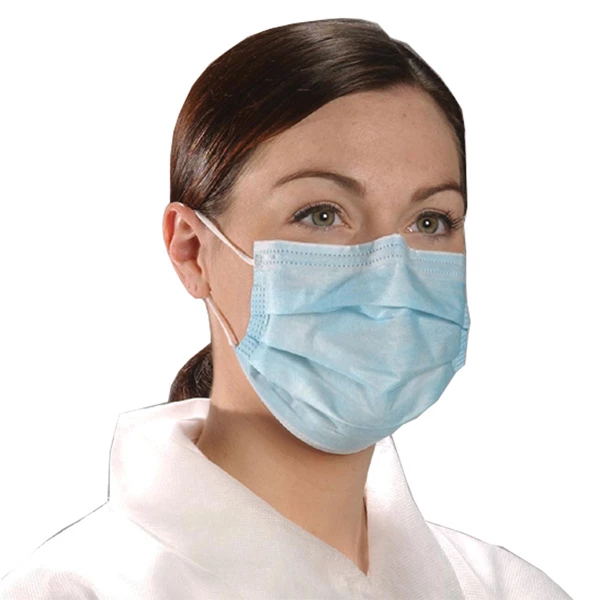 Mascarilla facial Alpha Air con lazo para la oreja - Azul, 50 por caja. 7"