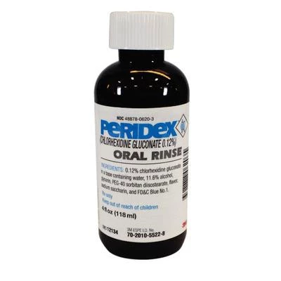 Peridex Oral Rinse, 4 oz. Bottle 0.12% Chlorhexidine Gluconate, Mint flavored
