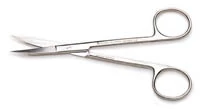 Henry Schein 5" Goldman Fox curved surgical scissors with one serrated blade