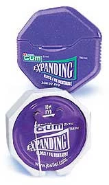 Hilo dental expandible GUM, con fibras de nylon recubiertas de cera. Caja de 36 dispensadores.