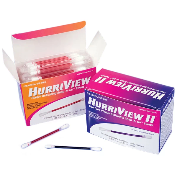HurriView II Two-Tone Plaque Indicating Snap -N- Go Swabs 72/Bx. Highlight
