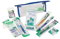 Kit de Cuidado Postoperatorio GUM. El kit contiene: 1 cepillo de dientes delicado postquirúrgico, 1