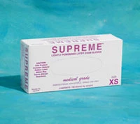 Guanti in lattice Supreme: X-PICCOLO LP 100/Scatola. Leggermente talcati, lisci, non sterili.