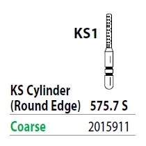 Bur de diamante grueso KS1 cilindro con borde redondeado Two Striper ShortCut FG 575.7 S.