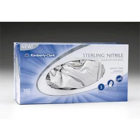 Sterling Nitrile gloves: Non-Sterile, Powder-Free, Silver, box of 150 Small Sterling Nitrile gloves: Non-Sterile, Powder-Free, Silver, box of 150 Small
