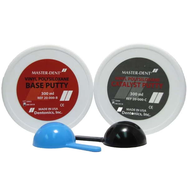 Master-Dent PVS Putty/Putty - Regular Set: 300 ml Catalyst, 300 ml Base and 2