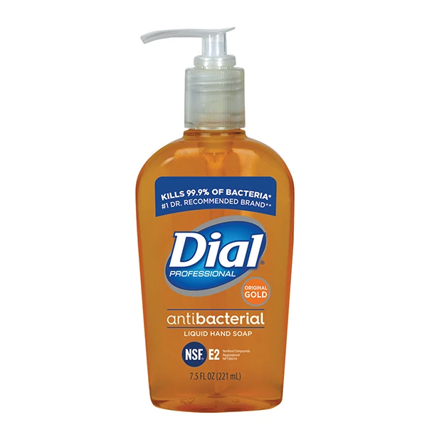Jabón de manos antibacterial líquido Dial Liquid Gold, botella de bomba de 7.5 oz.