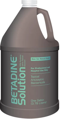 Betadine Antiseptic Solution, contains 10% povidone iodine, gylcerin, disodium