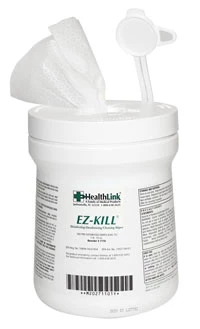 EZ-Kill Disinfecting Wipes 6" x 6-3/4". 160 per pop-up Canister. 2-minute