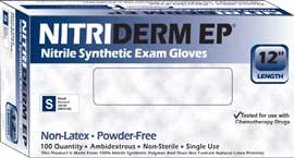 Nitriderm EP Nitrile Exam gloves: LARGE Non-Sterile, Powder-Free, Smooth, Blue