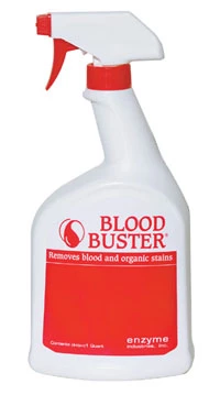 Limpiador en spray de enzimas Blood Buster para la eliminación de manchas de sangre y orgánicas.