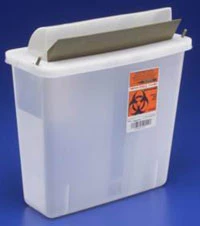 Sharps Container 5 qt. Sharps Safety In-Room Container, Transparent Red