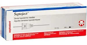 Agujas cortas azules Septoject 30 (30 calibre), desechables y estériles para uso en