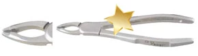 Pinza estrattiva atraumatica Grip Deep #1 per incisivi superiori standard e canini.