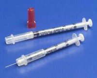 Jeringa de seguridad Monoject de 1 cc para tuberculina con aguja de 28 calibres x 0.5", punta Accu-tip.
