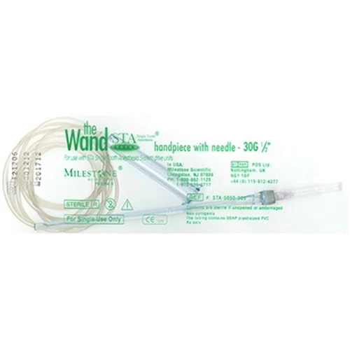 The Wand STA Handpiece w/Needle 30 Gauge 1/2" (Green) Box/50