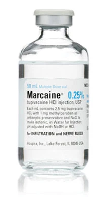 Hospira Worldwide Marcaine sin Epinefrina Inyección MDV .25%, 50 mL tapa abatible