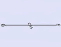 Juego de extensión All-Med de 7" con Luer Lock hembra, Luer Lock macho y pinza deslizante.