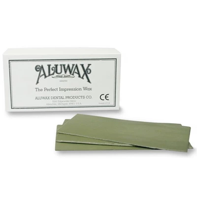Hojas de cera para dentaduras Aluwax, 2.75" x 5.5", caja de 15 oz.