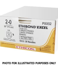 Sutura no absorbible trenzada de poliéster blanca Ethicon Ethibond Excel 4/0, 18".