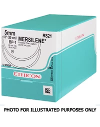 Ethicon Mersilene 4/0, 18" White Braided Polyethylene Non-Absorbable Suture