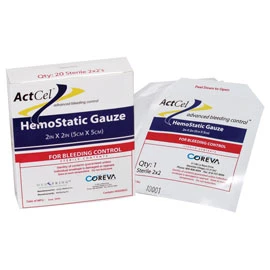 ActCel Hemostatic Gauze - 2" x 2" 20/Bx. Collagen-like natural substance