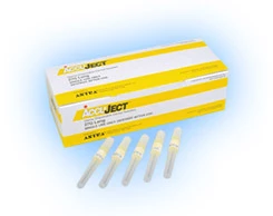 Accuject 30 gauge Short (.75") sterile disposable BLUE plastic hub needles