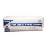 Dukal 2" x 2" 8-lagige nicht-sterile Vliesstoffe, Box mit 200 Schwämmen