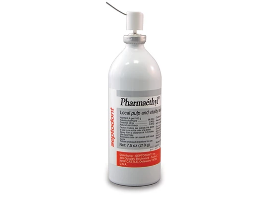 Agente de congelación Pharmaethyl, botella de aerosol de 7.5 oz con punta aplicadora.