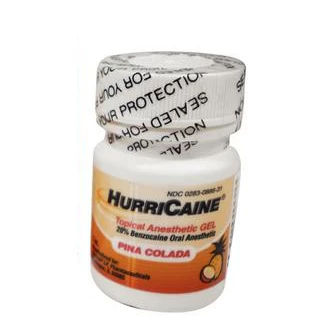 HurriCaine topisches Anästhetikum Gel - Pina Colada, 30 g Glas. Benzocain 20%