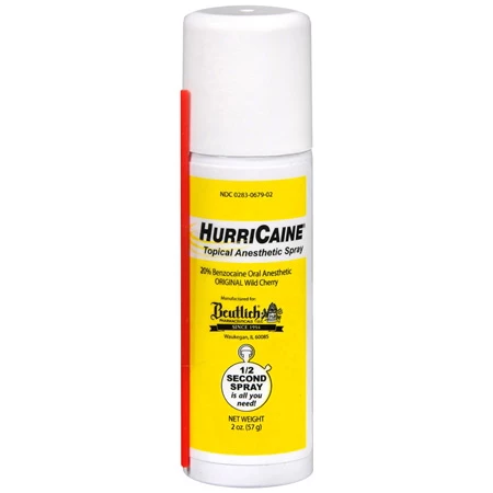 HurriCaine Topical Anesthetic Spray - Wild Cherry, 2 oz. Aerosol Can + 1