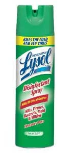 Spray desinfectante Lysol, aroma campestre, efectivo contra el VIH-1 (virus del SIDA).