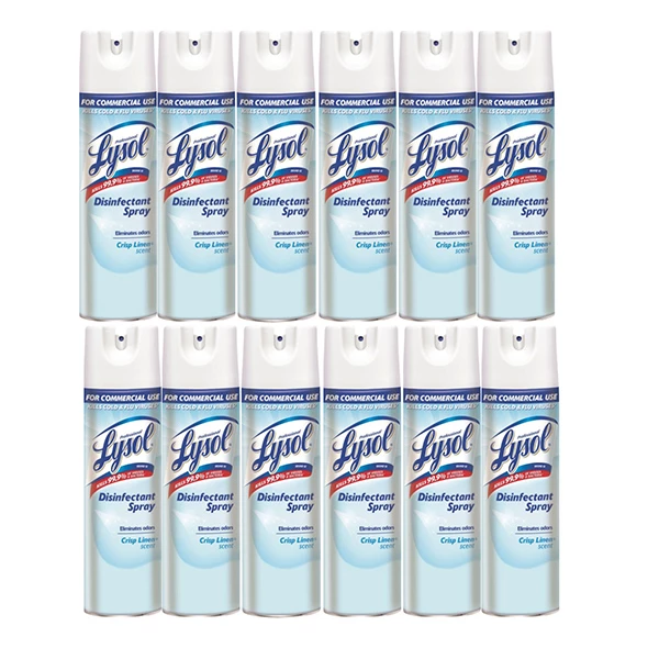 Professionelles Lysol Desinfektionsspray, frischer Leinen-Duft (Karton mit 12)