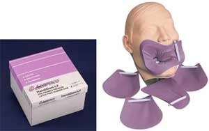 HandiDam Pre-Framed Latex-free rubber dam, Mauve Heavy. Package of 20 dams