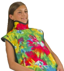 Флюор X-Ray для детей (20" x 20") свинцовый фартук с воротником - принт "Тай-дай". Передняя часть.