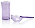 Set di misurazione in polvere di alginato Hydrogum 5 con cucchiaio e misuratore dʼacqua.