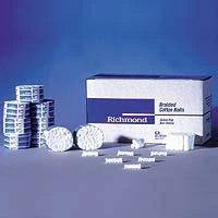 Rollos de algodón trenzado estéril Richmond, 6" x 3/4" pequeño. Caja de 12 cajas, 200.
